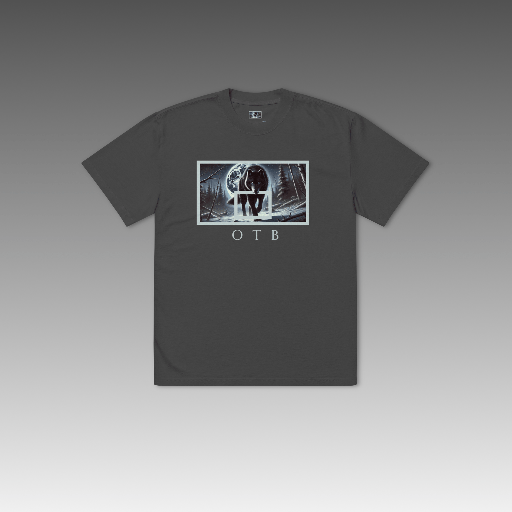 OTB Oversized Tee in Wolf Instinct design - front view showcasing oversized t-shirt with powerful wolf graphics and instinct-inspired artwork, featuring relaxed fit and premium cotton fabric for ultimate comfort