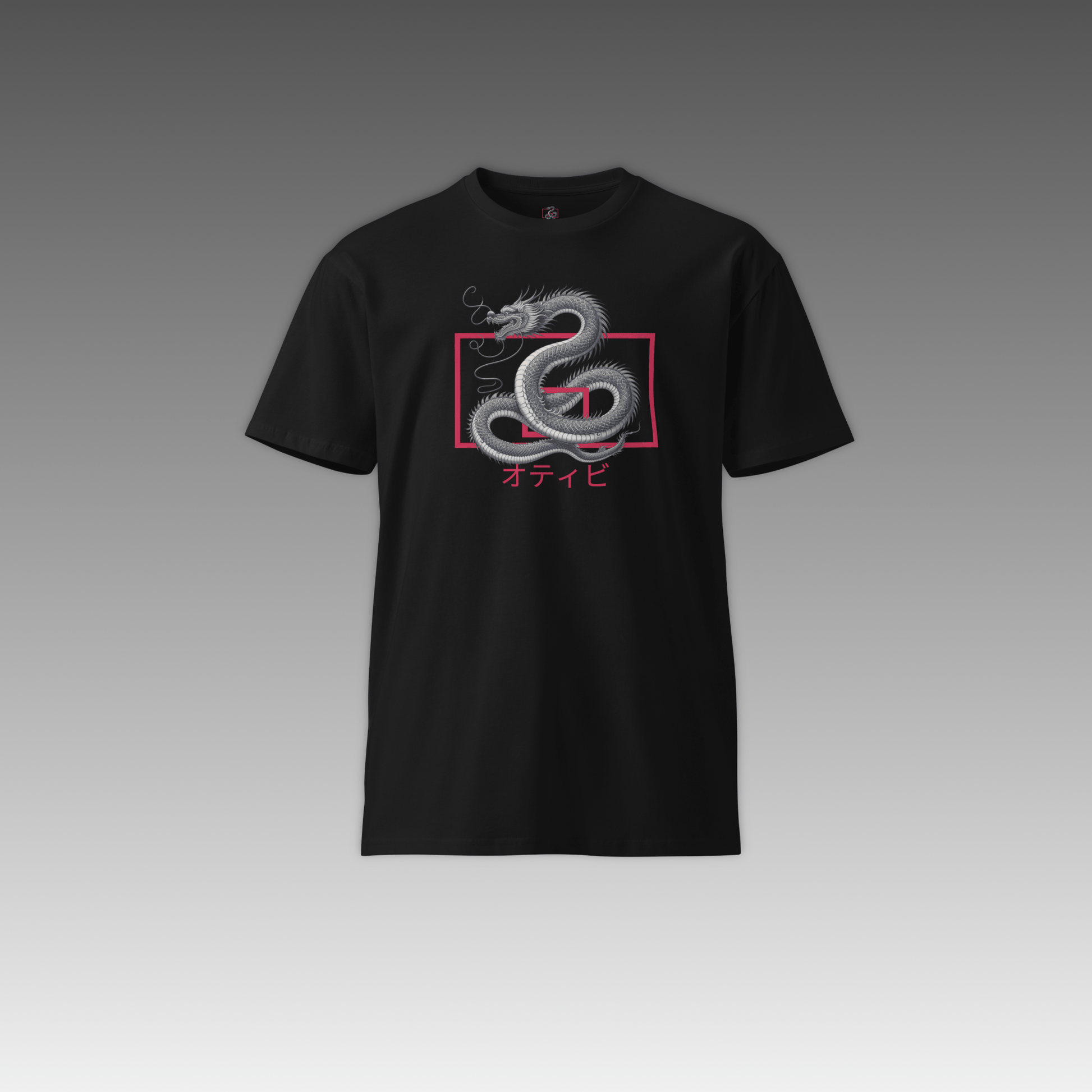 OTB Premium Tee in Ryuu design - front view showing Japanese dragon artwork on high-quality cotton t-shirt