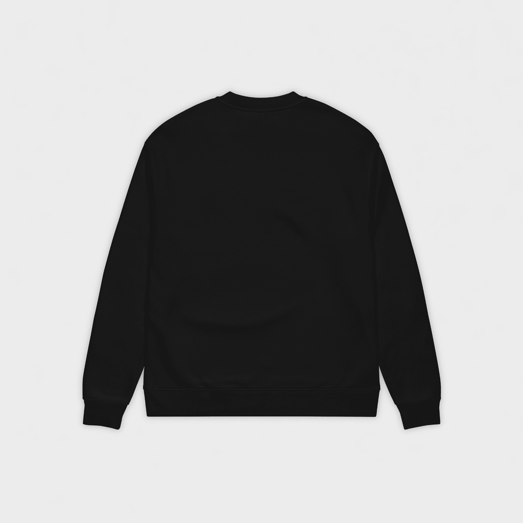 Black sweatshirt on a light gray background