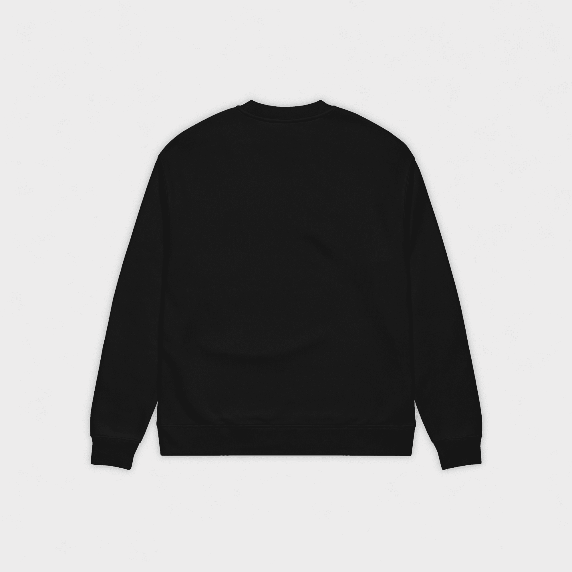 Black sweatshirt on a light gray background