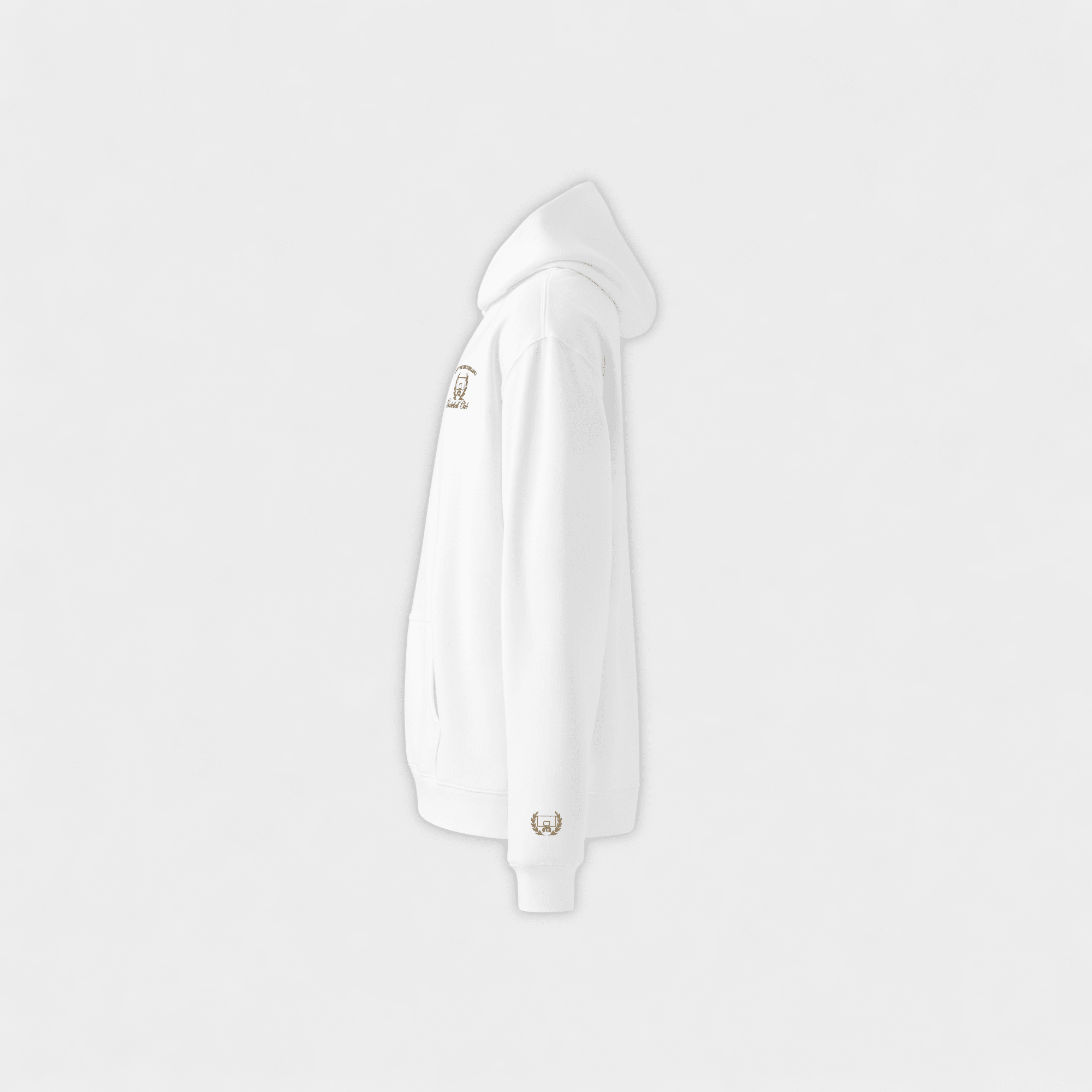 White OTB hoodie on a light gray background