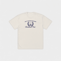 Beige t-shirt with 'Off the Backboard Basketball Club' logo on a white background