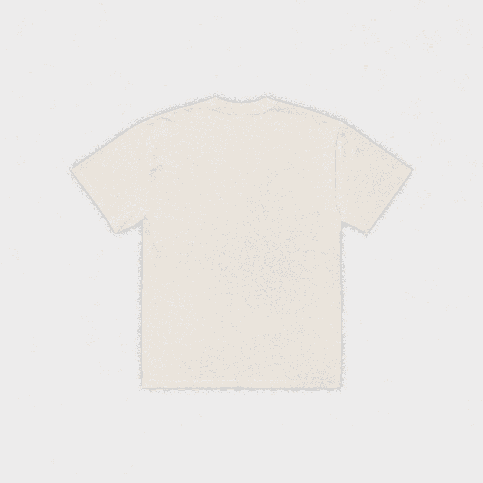 White t-shirt on a light gray background