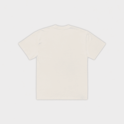 White t-shirt on a light gray background