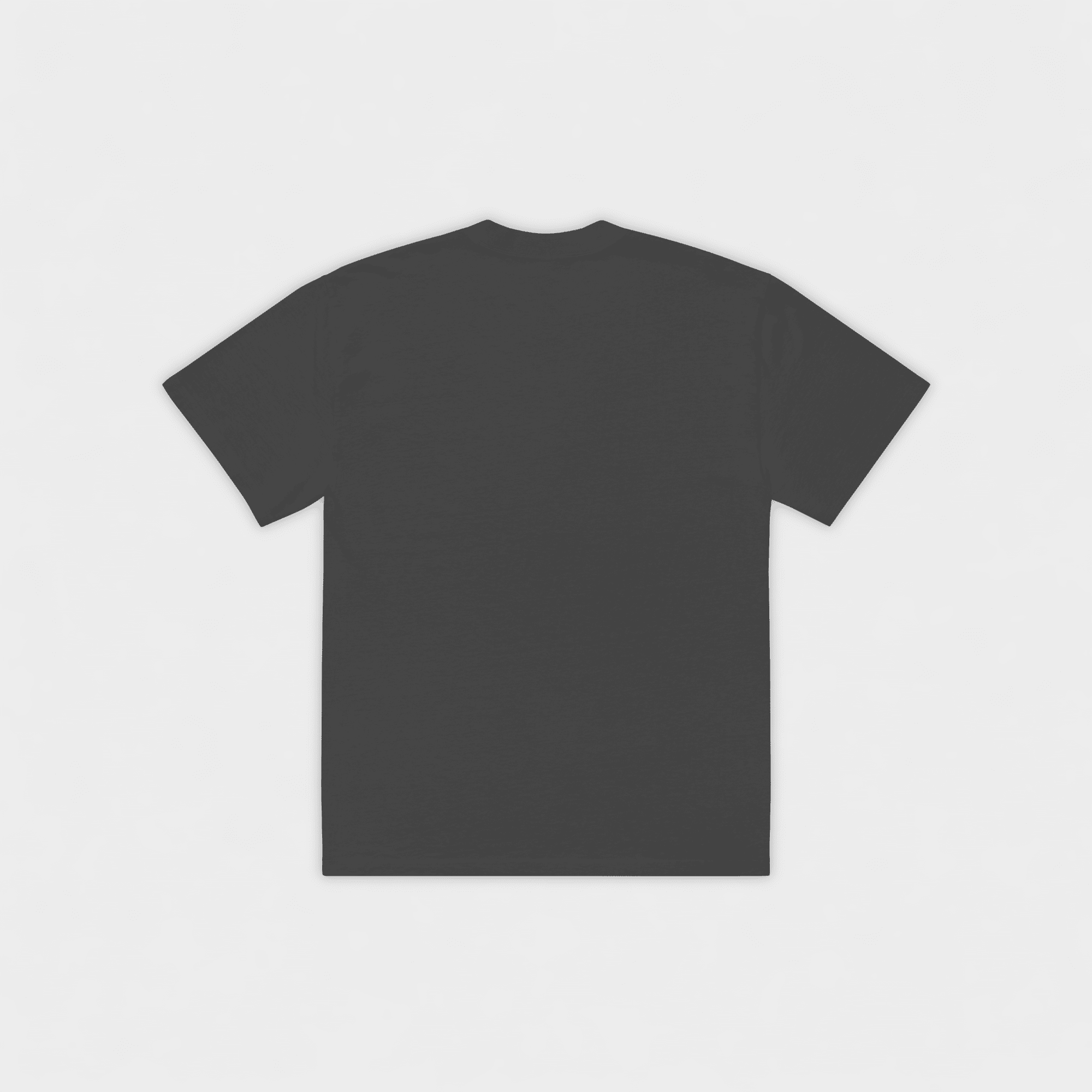 Black t-shirt on a light gray background