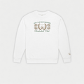 White sweatshirt with 'Off The Backboard Basketball Club' logo on a light gray background