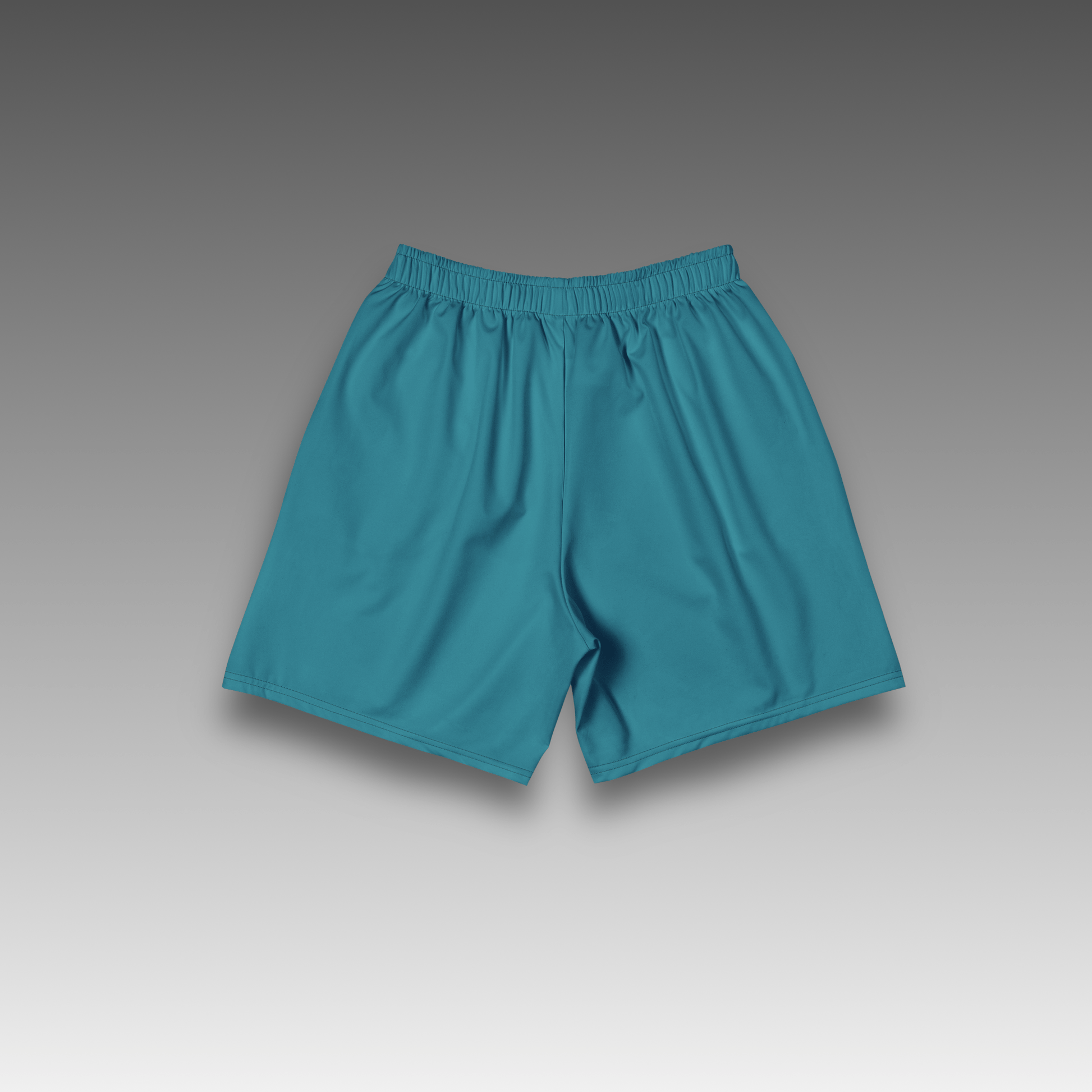 OTB Basketball Shorts in Sky Ryuu design - back view displaying the detailed Japanese-inspired dragon pattern on light blue fabric, highlighting the quality construction and basketball-ready design