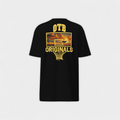Black t-shirt with 'OTB Originals' graphic on a white background