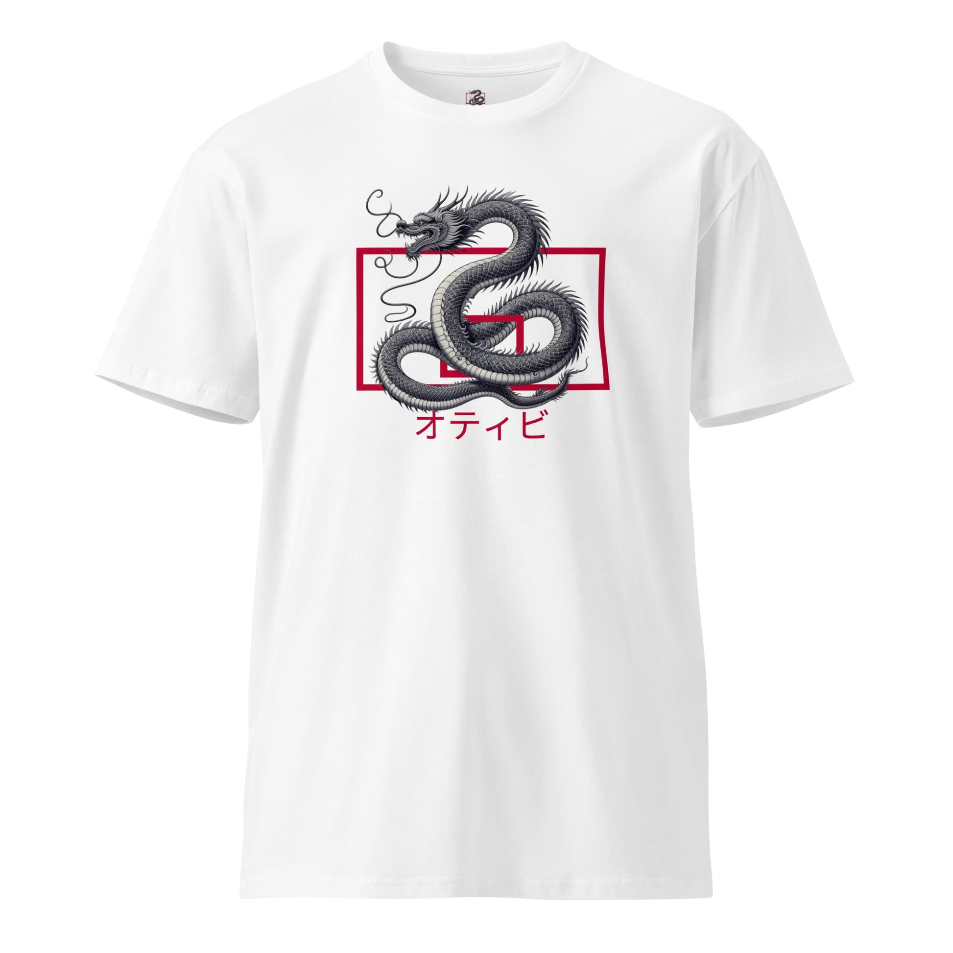 OTB Premium Tee in Ryuu design - front view showing Japanese dragon artwork on high-quality cotton t-shirt
