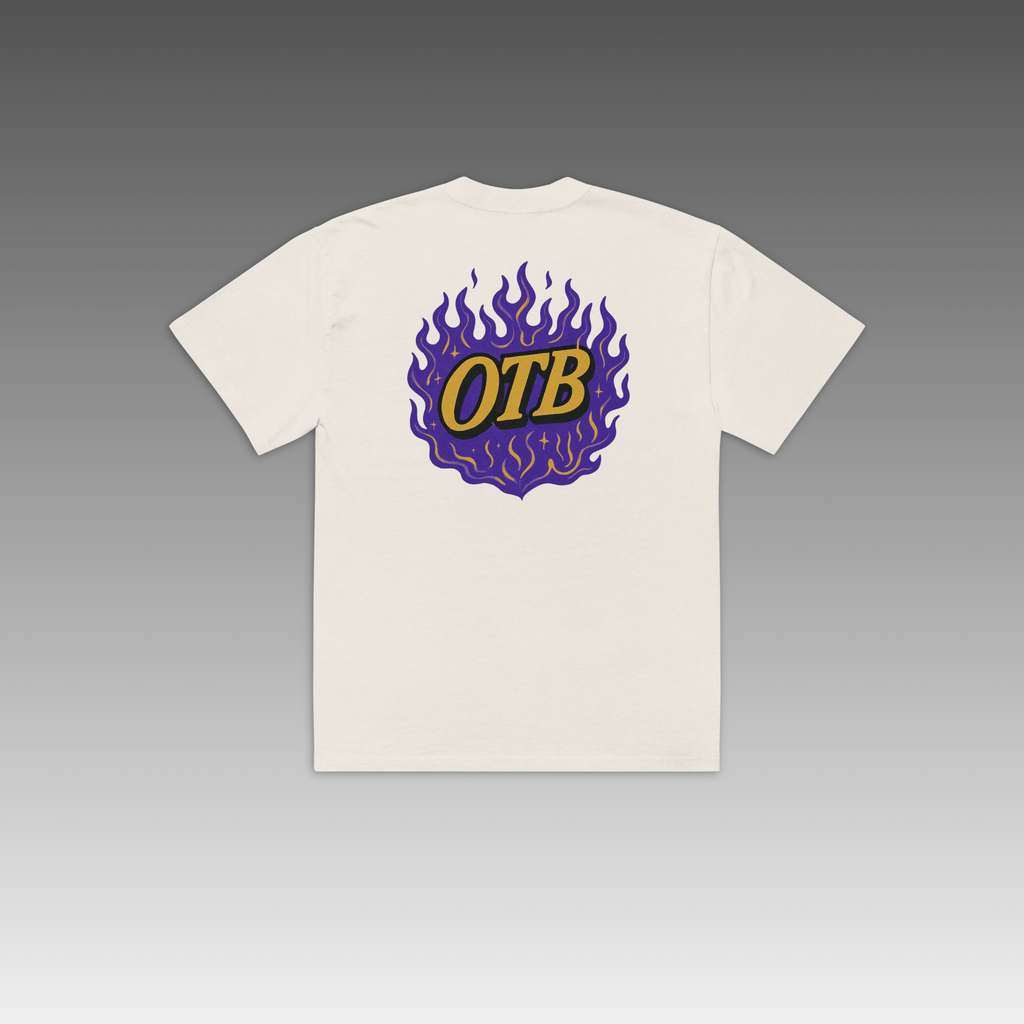 Back of White OTB Showtime Basketball Tee