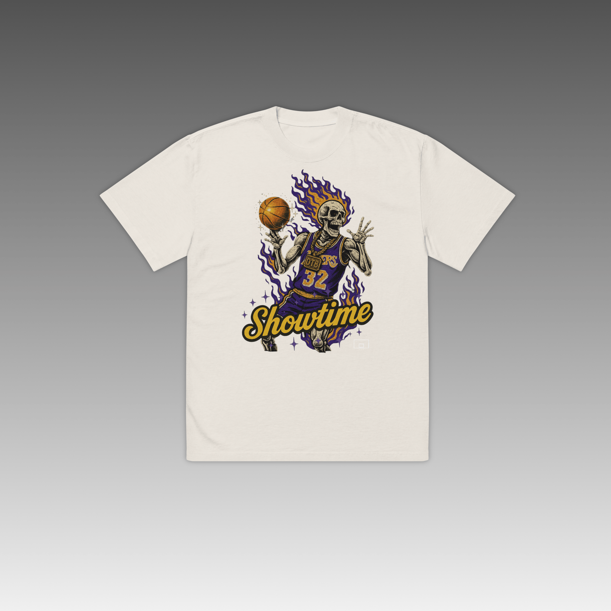 Front of White OTB Showtime Basketball Tee